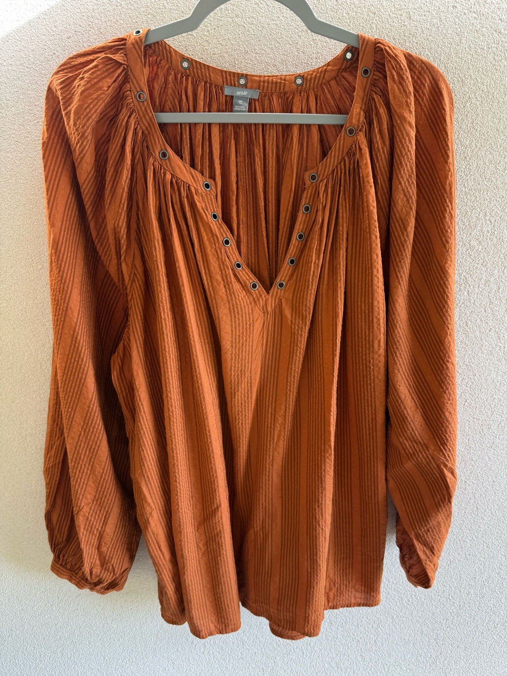 aerie oversized long sleeve loose shirt top v neck Sz.  XXL